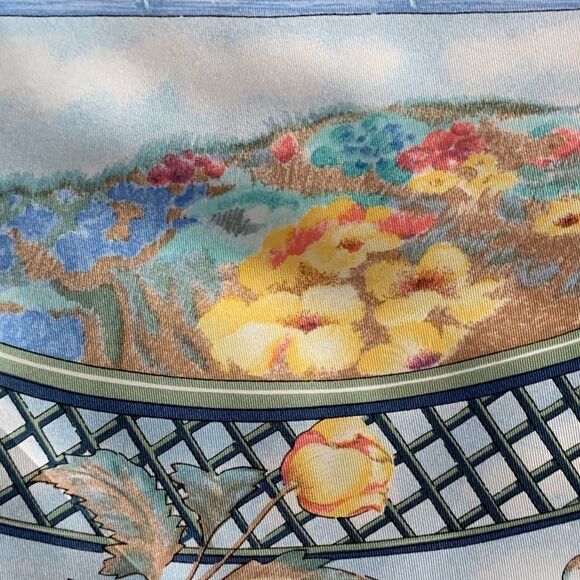 Herme's Claude Monet Giverny Garden Blue Pink Silk Scarf 35" square 1989 NIB - Picture 13 of 16